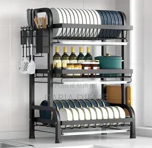Égouttoir De Rangement Vaisselle 3 Niveaux Multifonctionnelle