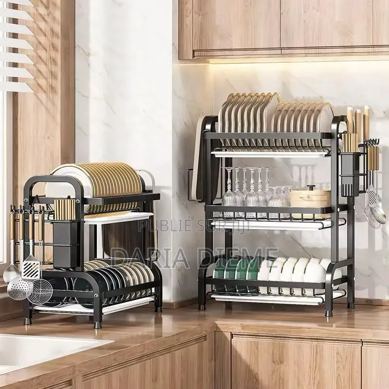 Égouttoir De Rangement Vaisselle 3 Niveaux Multifonctionnelle