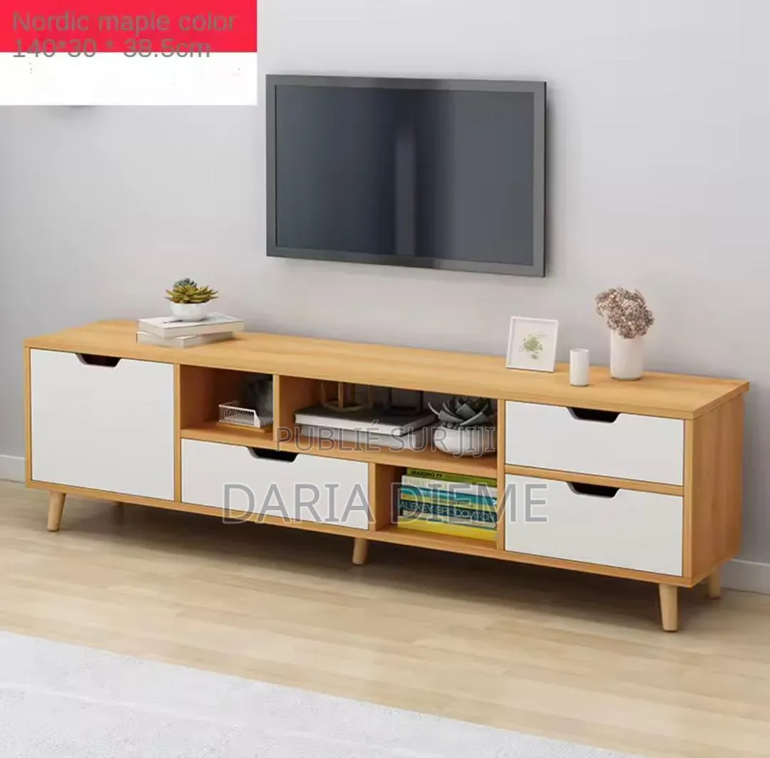 Table Tv en Bois Haute Qualité (1m40)