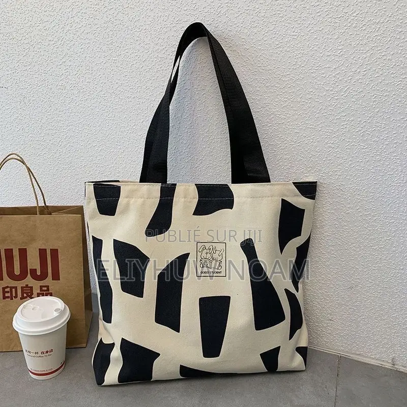 Tote Bag Imprimé en Toile Avec Fermeture