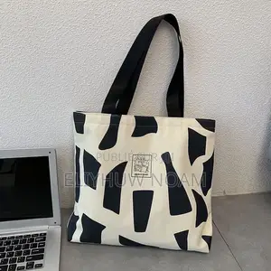 Tote Bag Imprimé en Toile Avec Fermeture