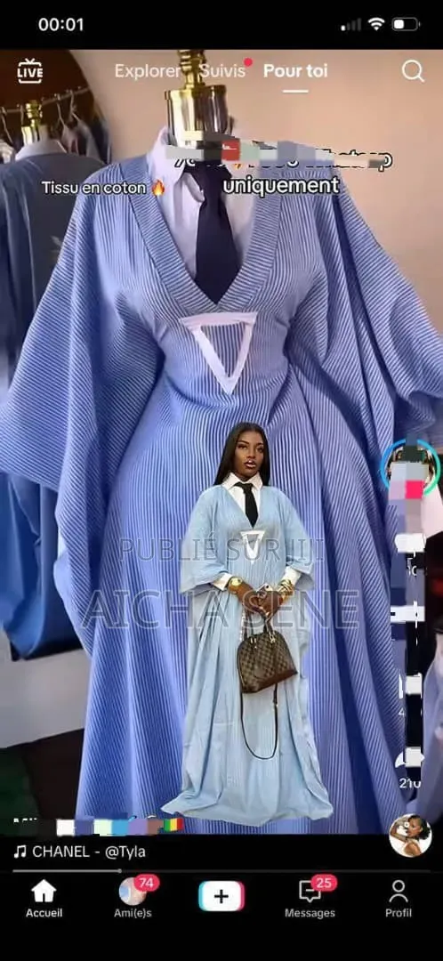 Chemise Cravate Et Boubou Femme