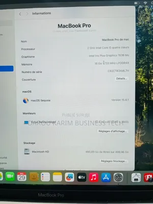 Nouveau Apple MacBook Pro 2020 16GB Intel Core i5 SSD 512GB