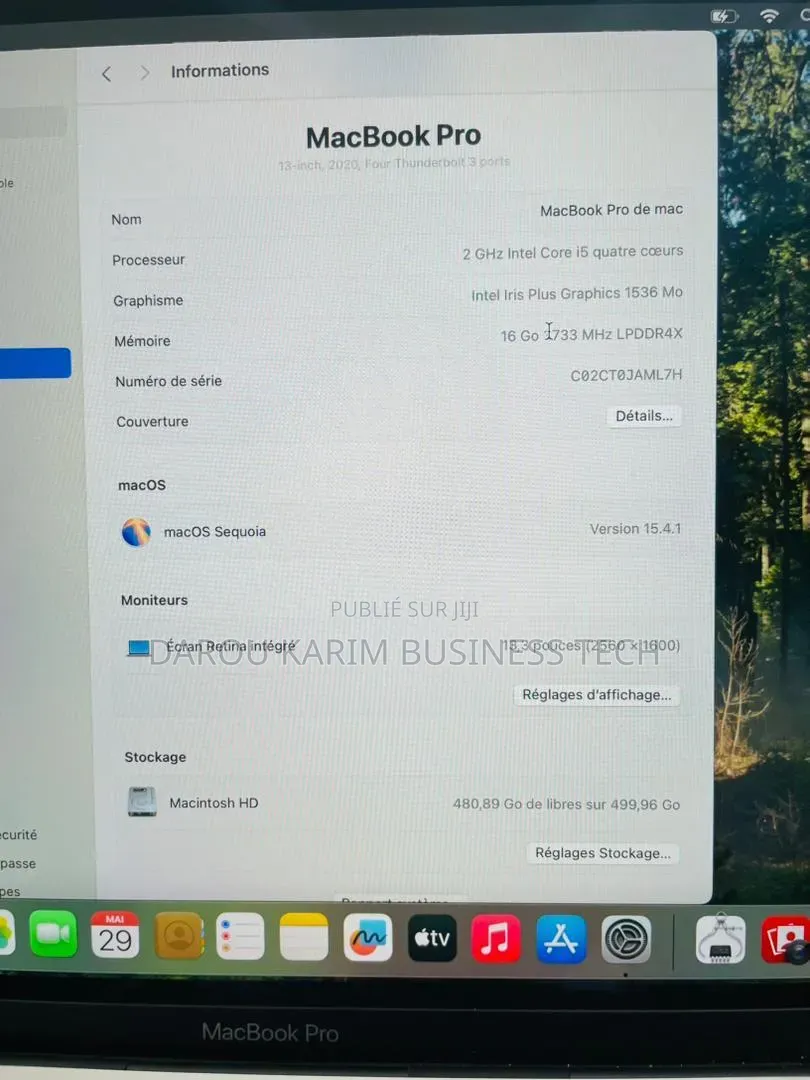 Nouveau Apple MacBook Pro 2020 16GB Intel Core i5 SSD 512GB