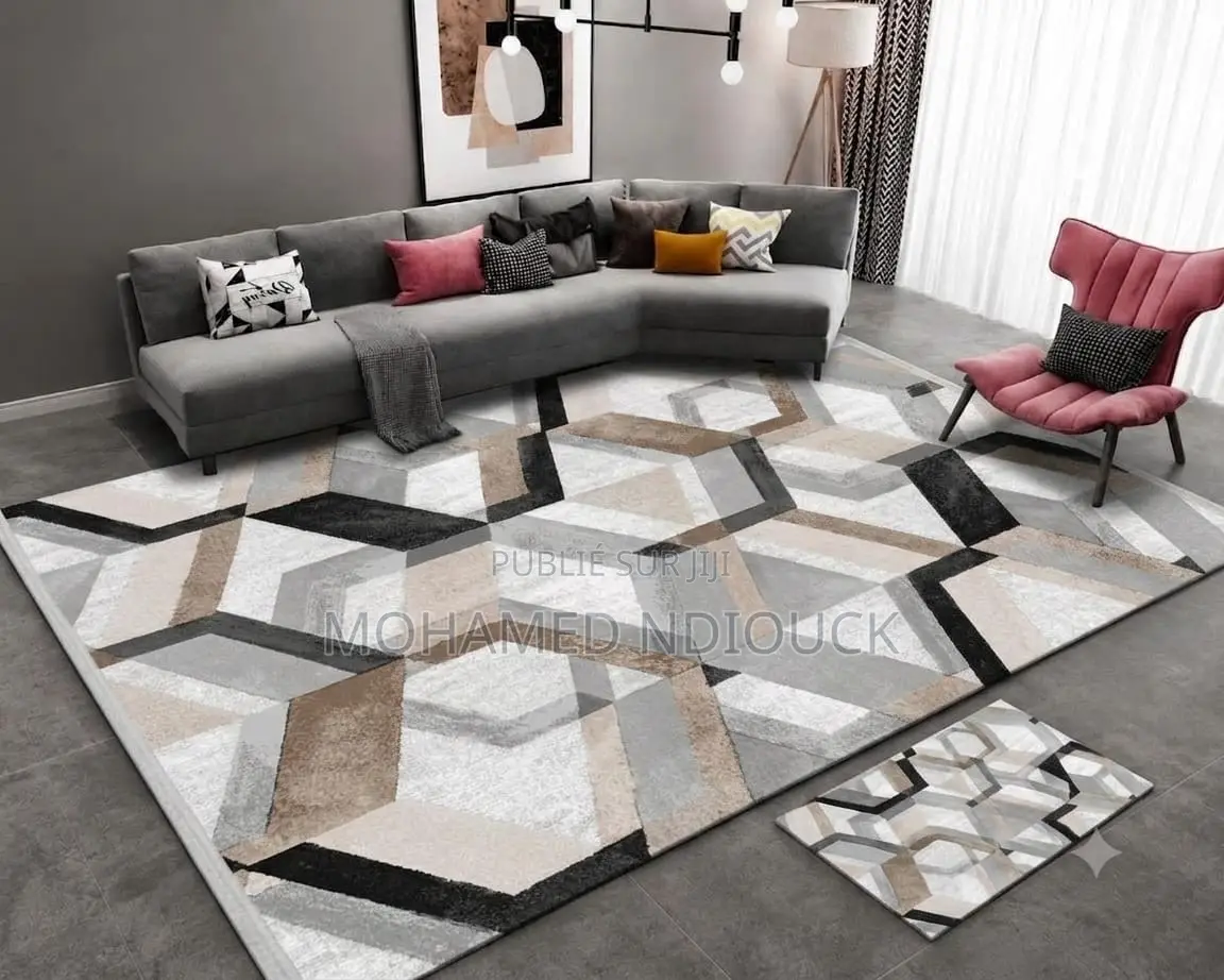Tapis 3d Moderne Abstrait De Haute Qualité Avec Pose Pied