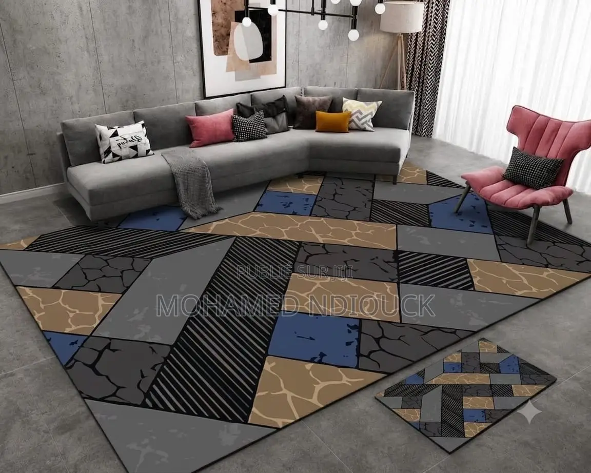 Tapis 3d Moderne Abstrait De Haute Qualité Avec Pose Pied