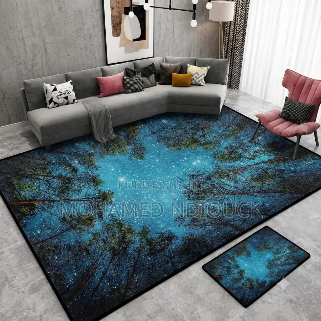 Tapis 3d Moderne Abstrait De Haute Qualité Avec Pose Pied