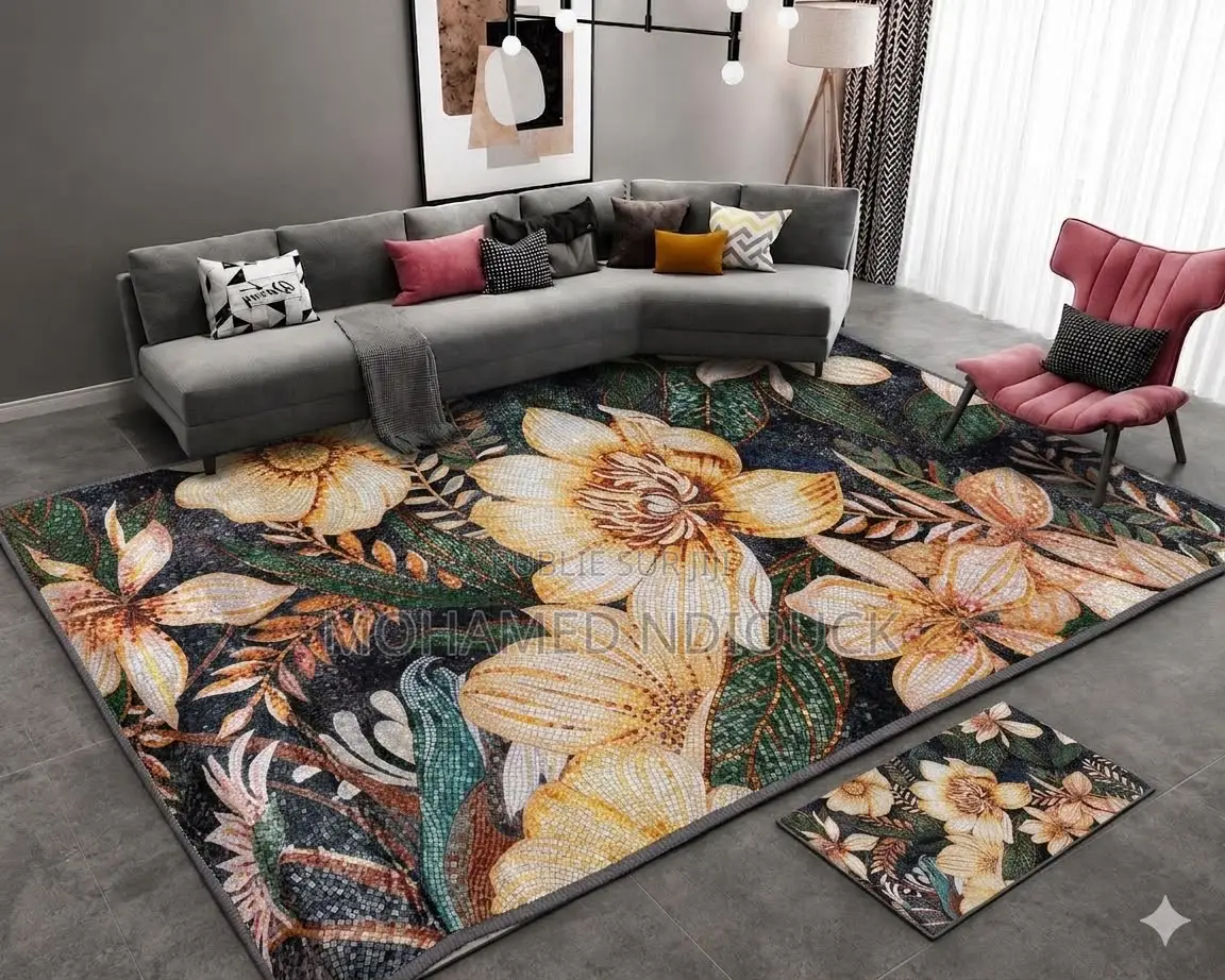 Tapis 3d Moderne Abstrait De Haute Qualité Avec Pose Pied