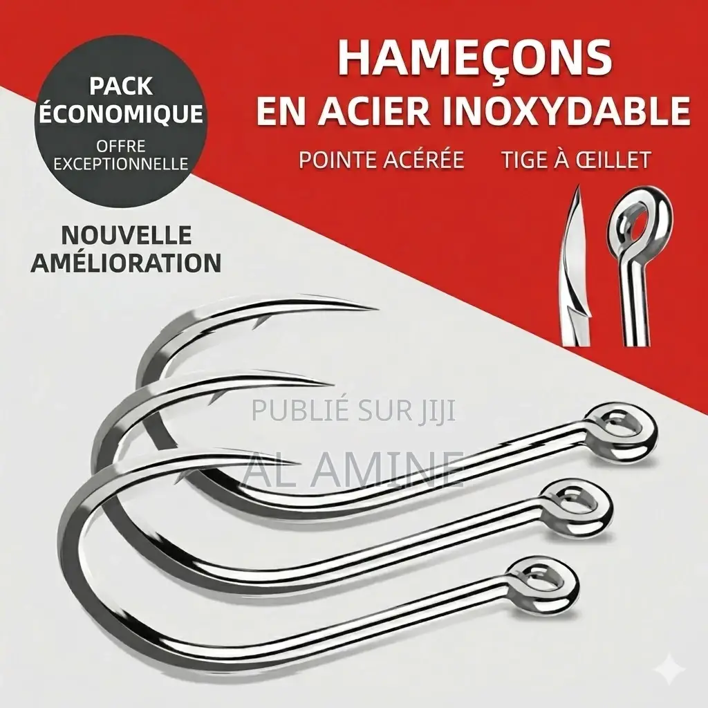 Hameçons De Pêche en Acier Inoxydable 10 PCS