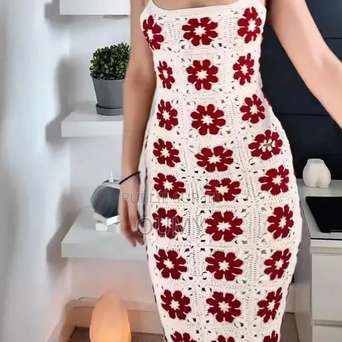 Robe Crochet Fleurie Faite Main