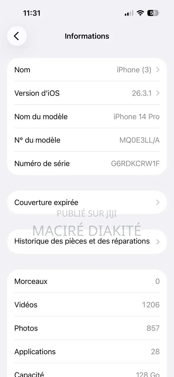 Apple iPhone 14 Pro 128 GB Autre