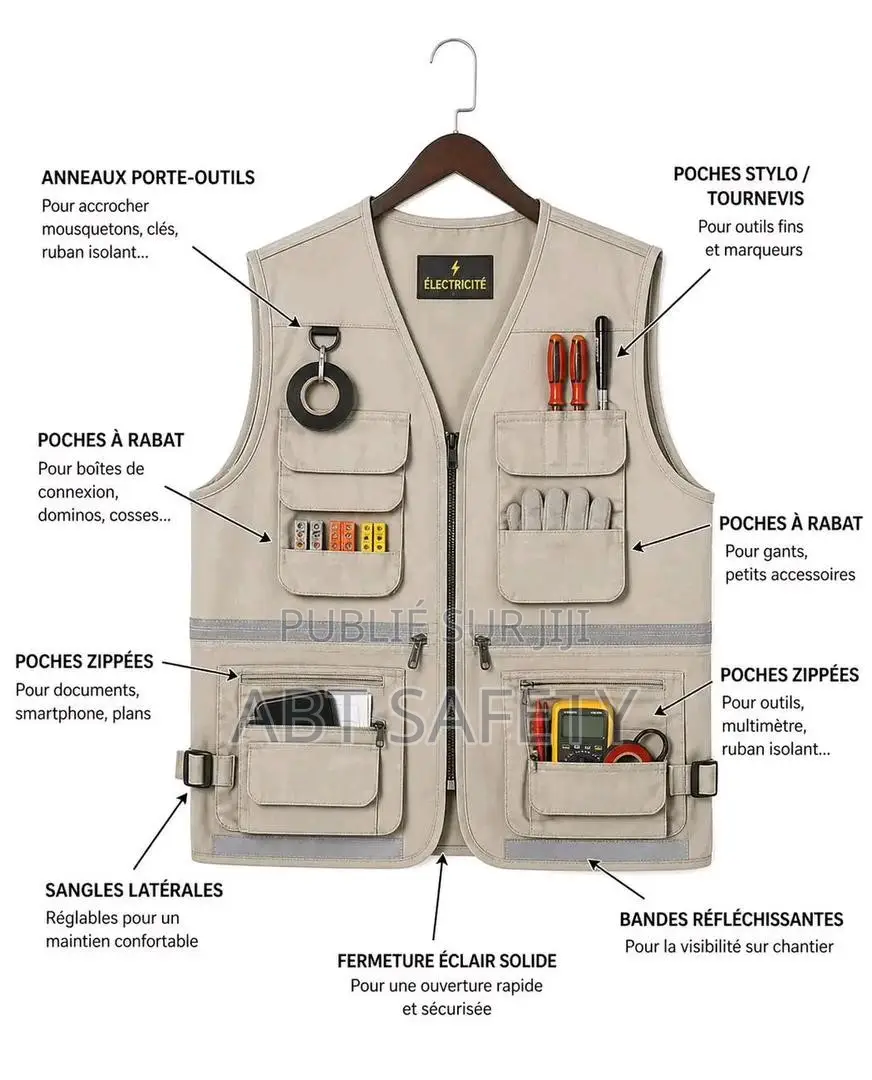 Gilet De Chantier À Bandes Fluorescent
