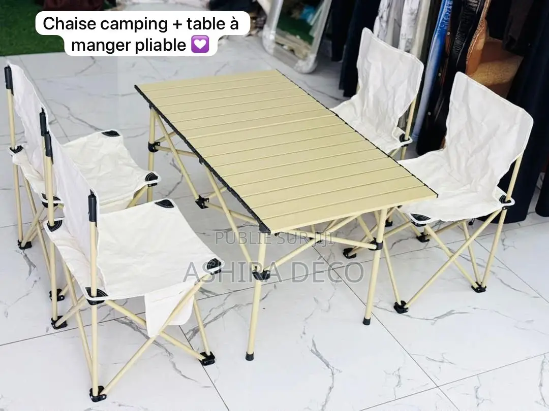 Chaise Camping + Table À Manger Pliable
