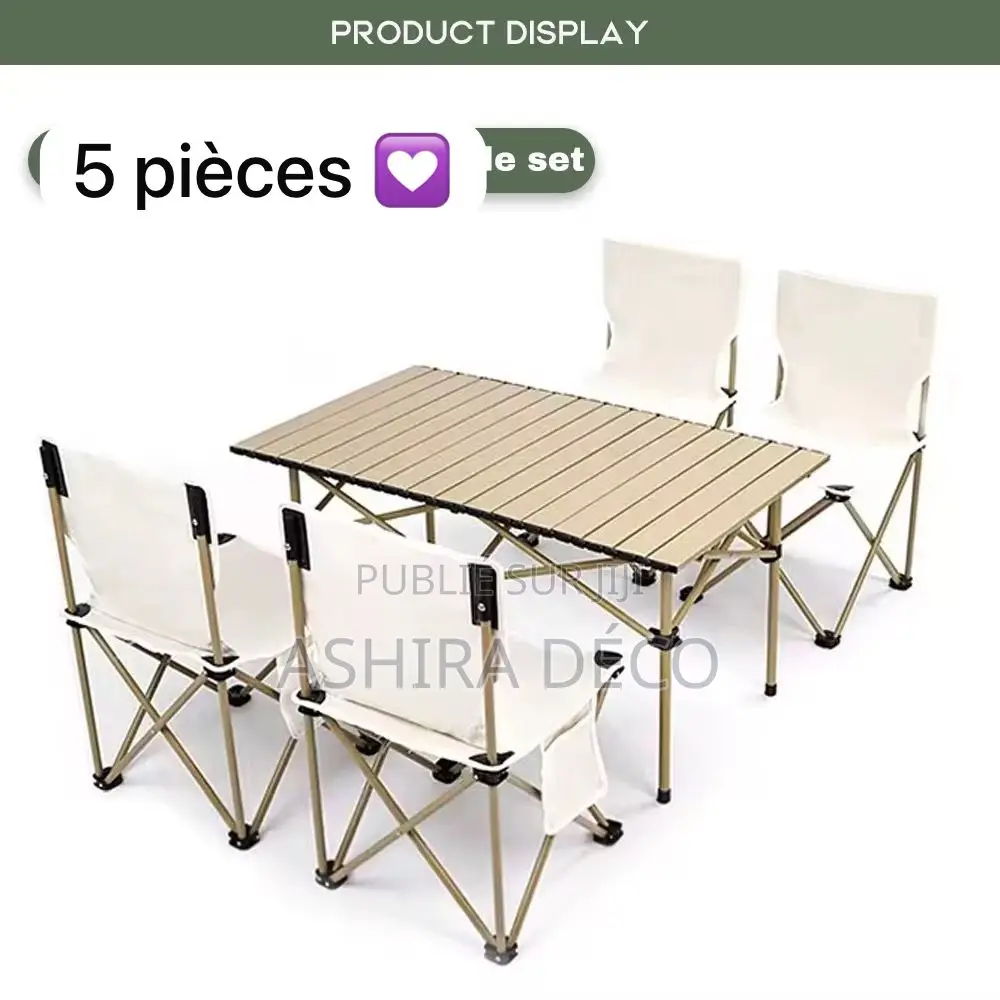 Chaise Camping + Table À Manger Pliable