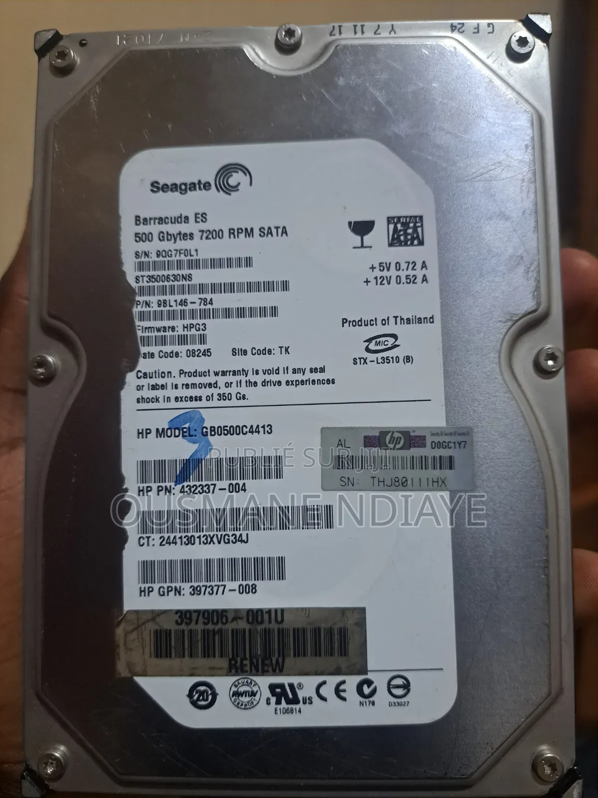 Disque Dur Interne Seagate 500 Go (3.5" - 7200 Rpm)
