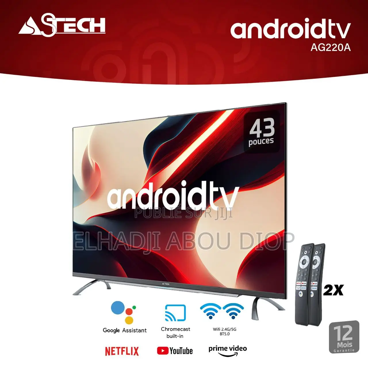 Télévision Astech Smart Google Tv 43pouce