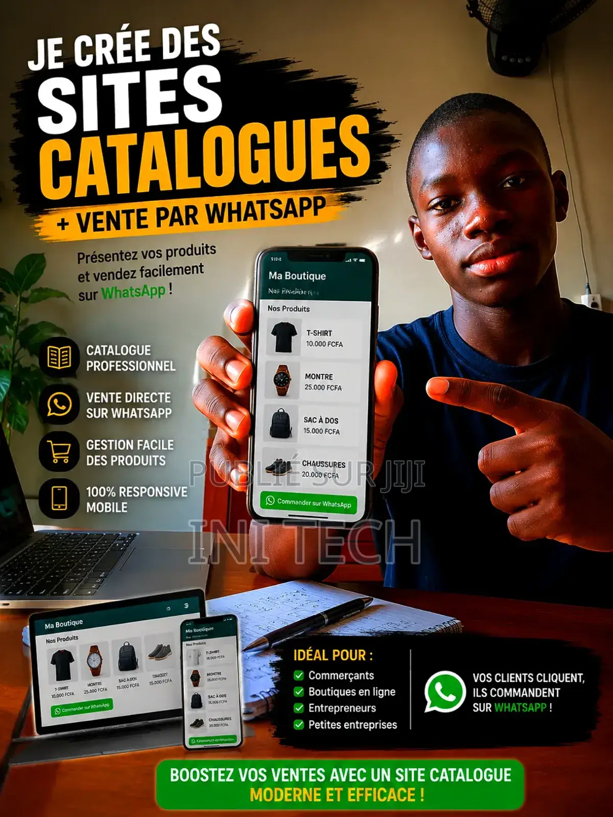 Création Et Vente De Site Web(Vitrine, Catalogue, Portefolio )