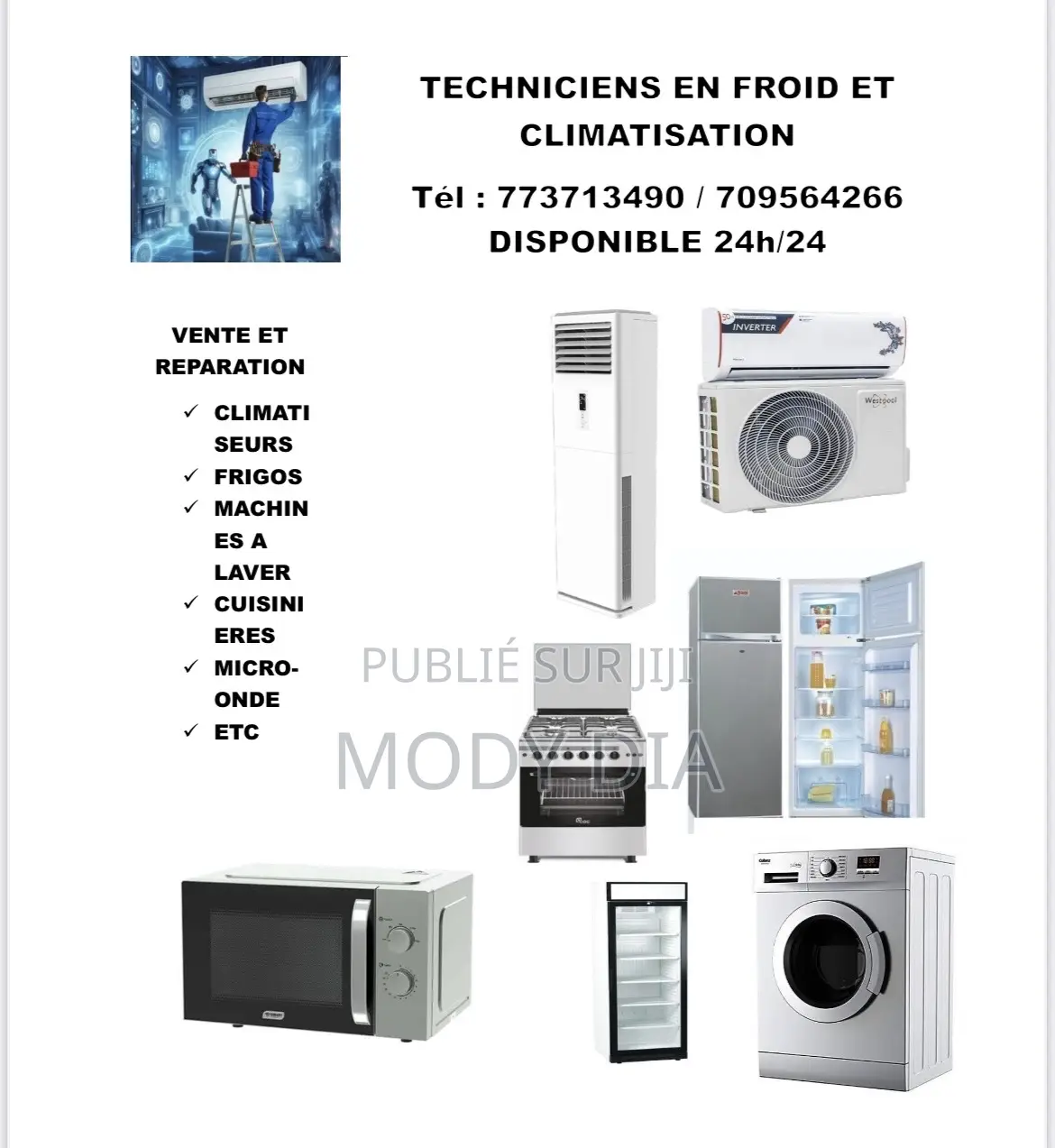 Ventes Et Réparations Climatiseurs, Frigos, Cuisinières Etc.