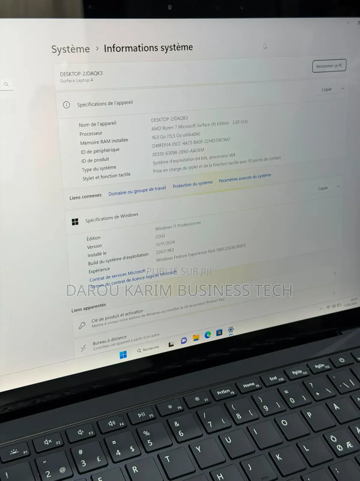 Nouveau Microsoft Surface Laptop 4 16GB AMD Ryzen 7 SSD 512GB