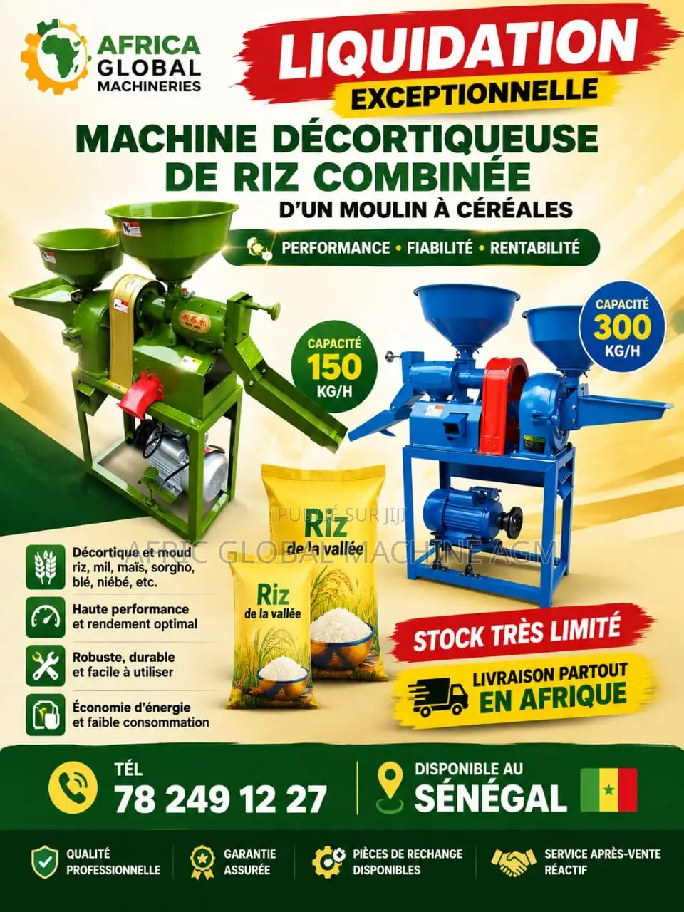 Machine Décortiqueuse De Riz Combiné D'un Moulin Disponible Au Senegal