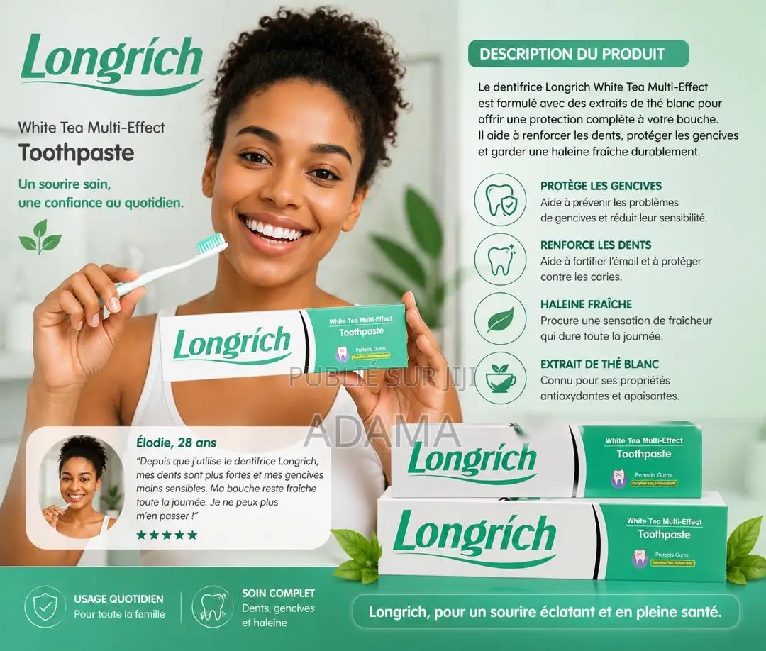Pâte Dentifrice Longrich – Dents Propres Haleine Fraîche