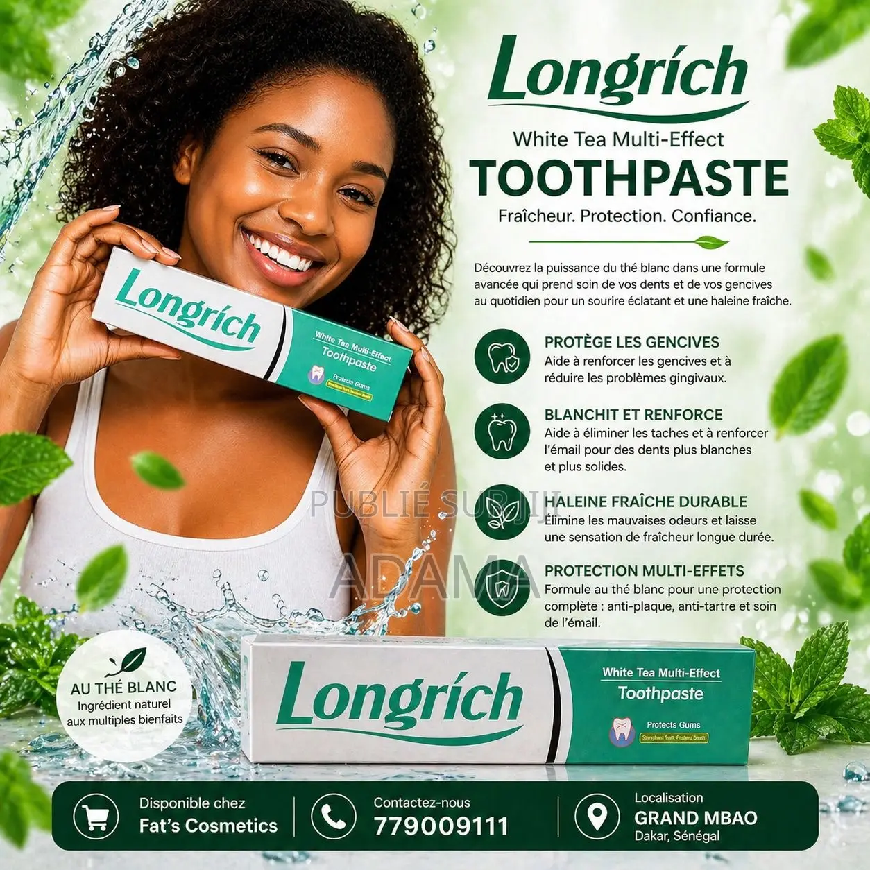 Pâte Dentifrice Longrich – Dents Propres Haleine Fraîche