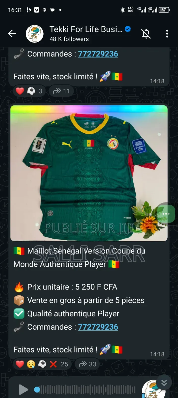 Des Maillots De Qualité Whatsapp