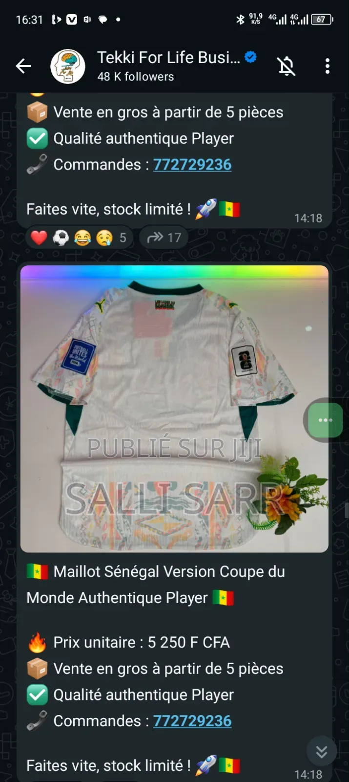 Des Maillots De Qualité Whatsapp