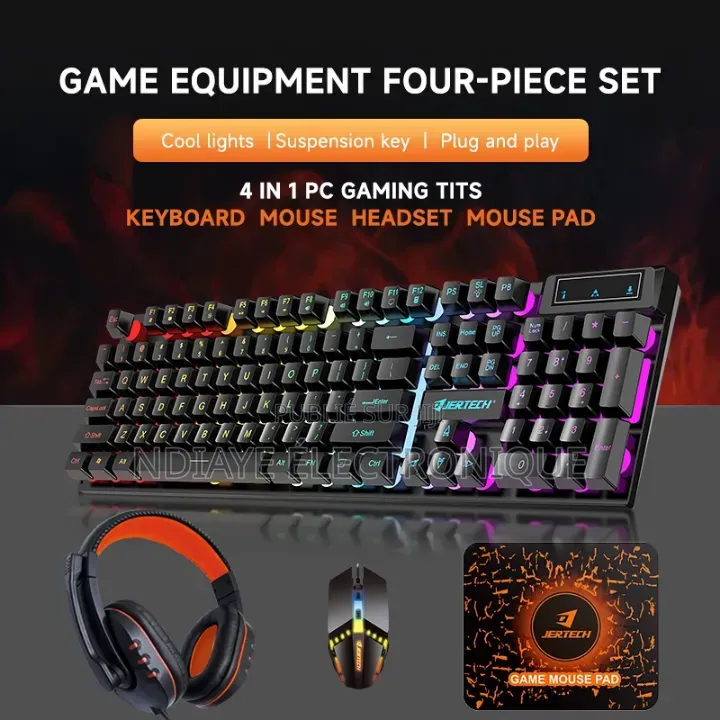 Ensemble Clavier De Jeu Filaire, Souris, Casque, Tapis De Souris