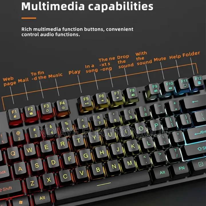 Ensemble Clavier De Jeu Filaire, Souris, Casque, Tapis De Souris