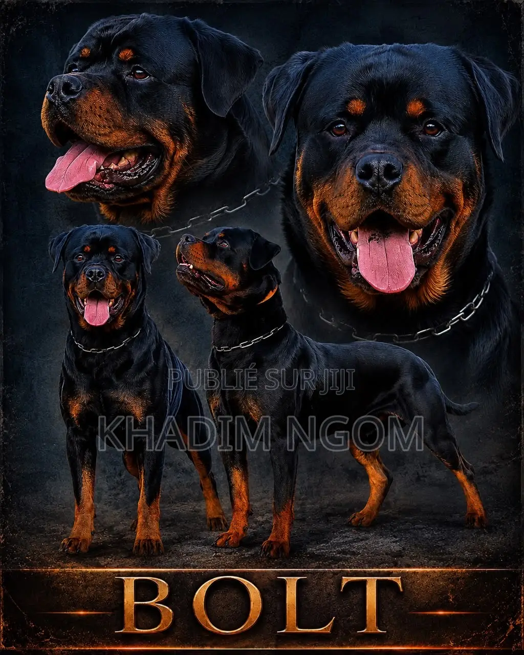 1-3 mois Homme Pure race Rottweiler