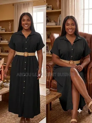 Robe Courte Manches Avec Ceinture