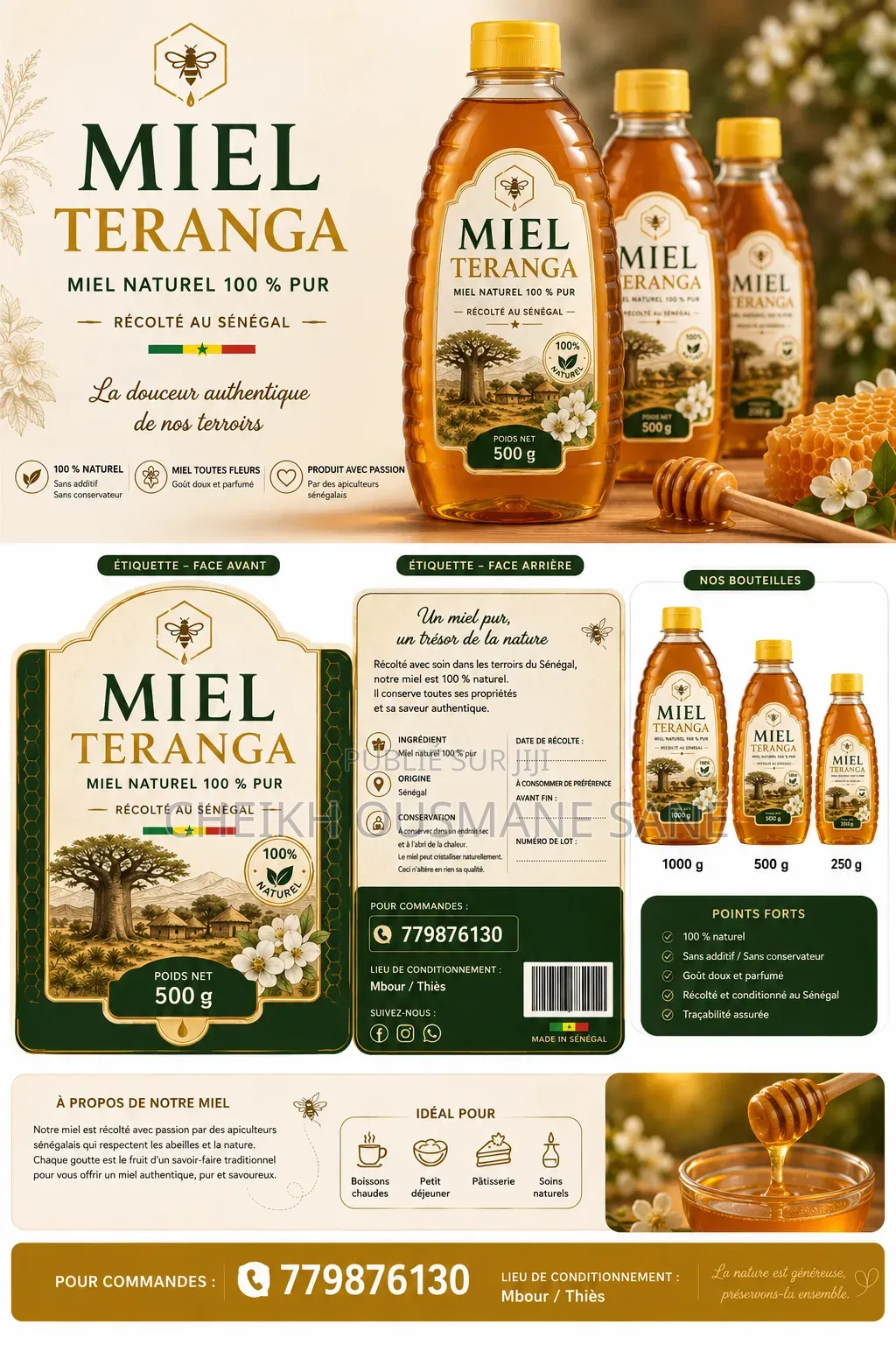 Miel Téranga ,Votre Miel Pur %Naturel Qui Soulage Et Soigne.