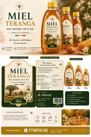 Miel Téranga ,Votre Miel Pur %Naturel Qui Soulage Et Soigne.