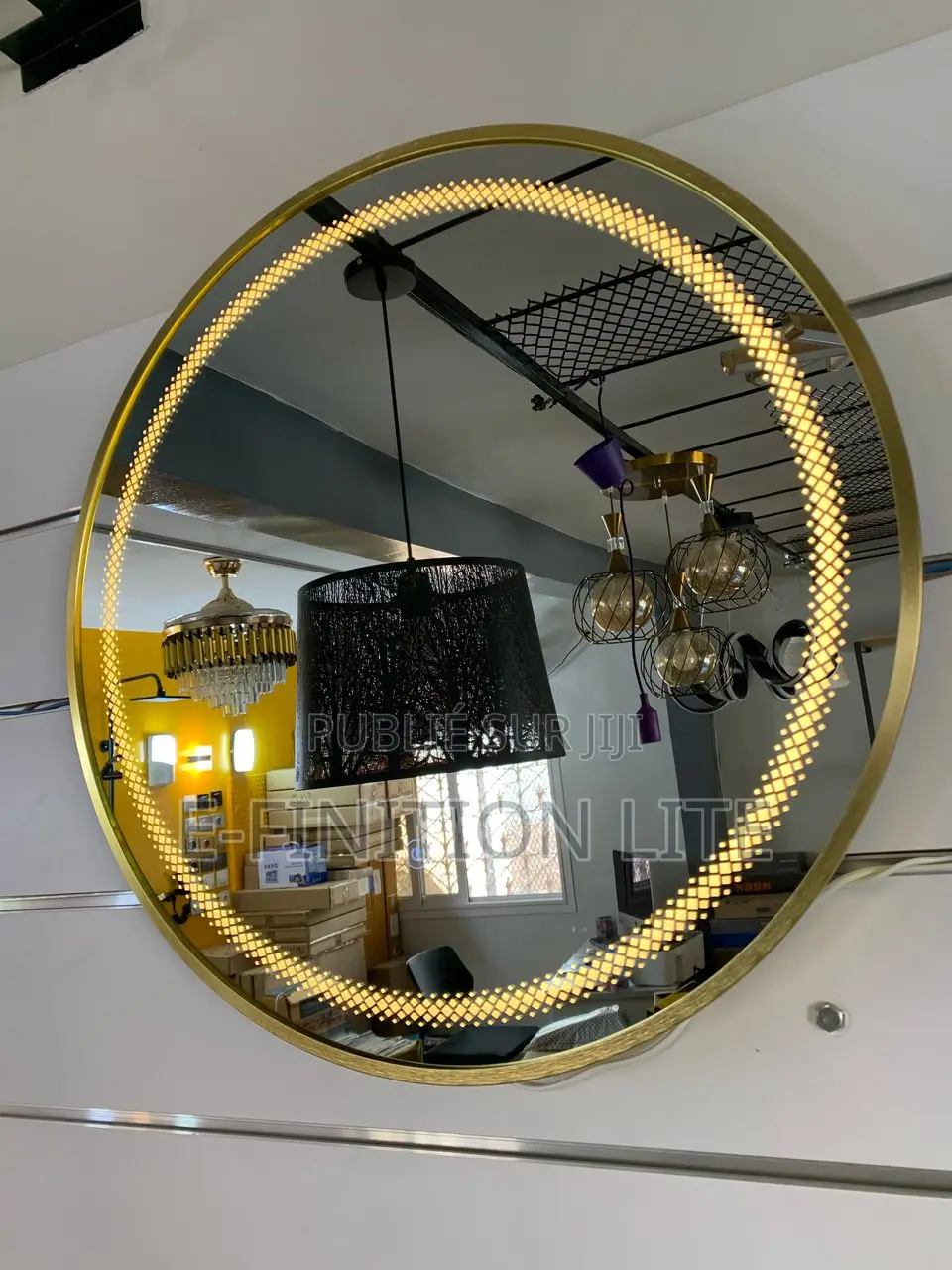Reflet Led Rond Bordure Doré