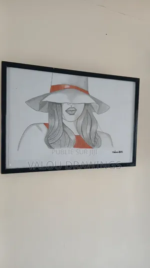 Élégance Mystérieuse / Tableau Format A3/ Dessin Fait À La Main