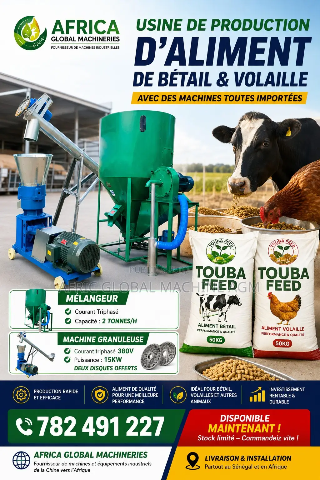 Broyeur Mélangeur d'Aliment De Bétail Et Volaille