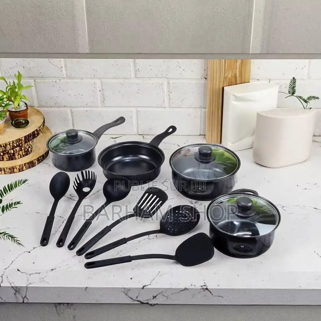 Ensemble Marmites Poêles Ustensiles De Cuisines 13pcs