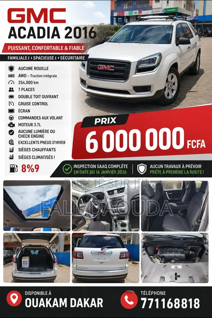 GMC Acadia 2016 Blanc