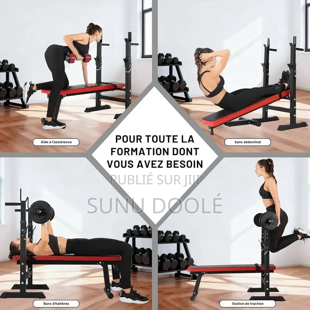 Banc De Musculation Multifonctionnel Avec Support Réglables