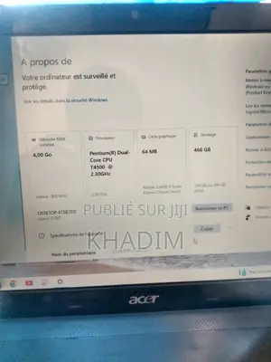 Nouveau Acer Aspire 1640Z 4GB Intel Pentium SSD 500GB
