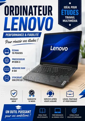 Nouveau Ordinateur portable Lenovo V15 8GB AMD Ryzen 3 SSD 512GB