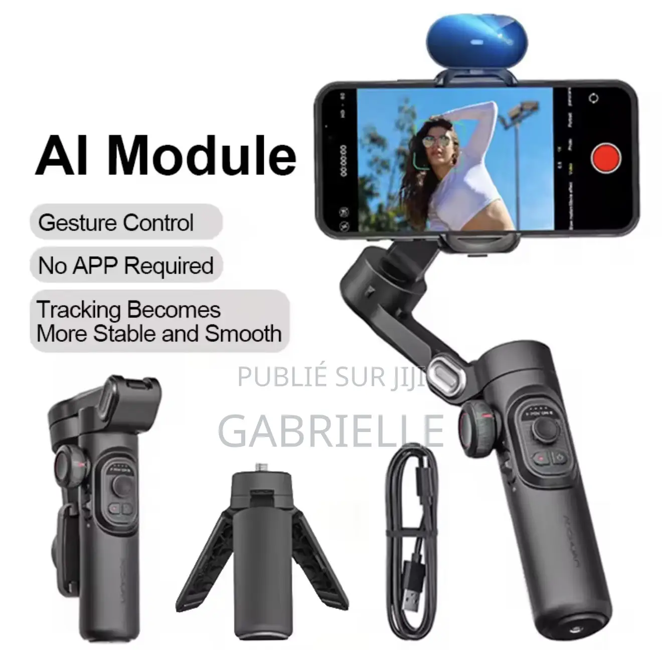 Aochuan 3-Axis Gimbal for Phone Fill Light, Face Tracking and Ai.