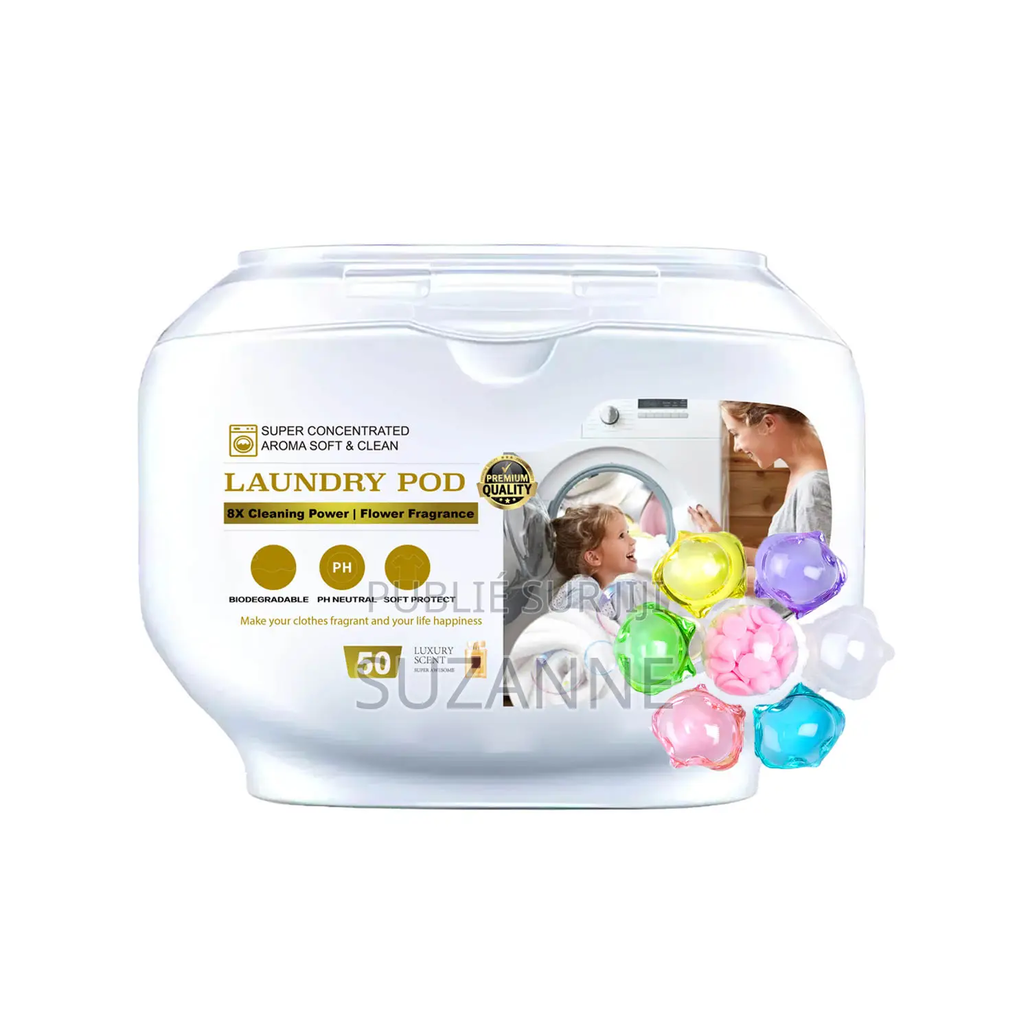 Capsules De Lessive 7-en-1 — Boîte 50 Unités, Concentration 8x