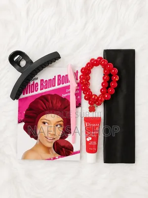 Mini Pack Femme : Bracelet, Bandeau, Bonnet en Satin, Gloss 