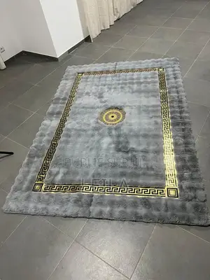 Tapis Moderne Gris Et Or