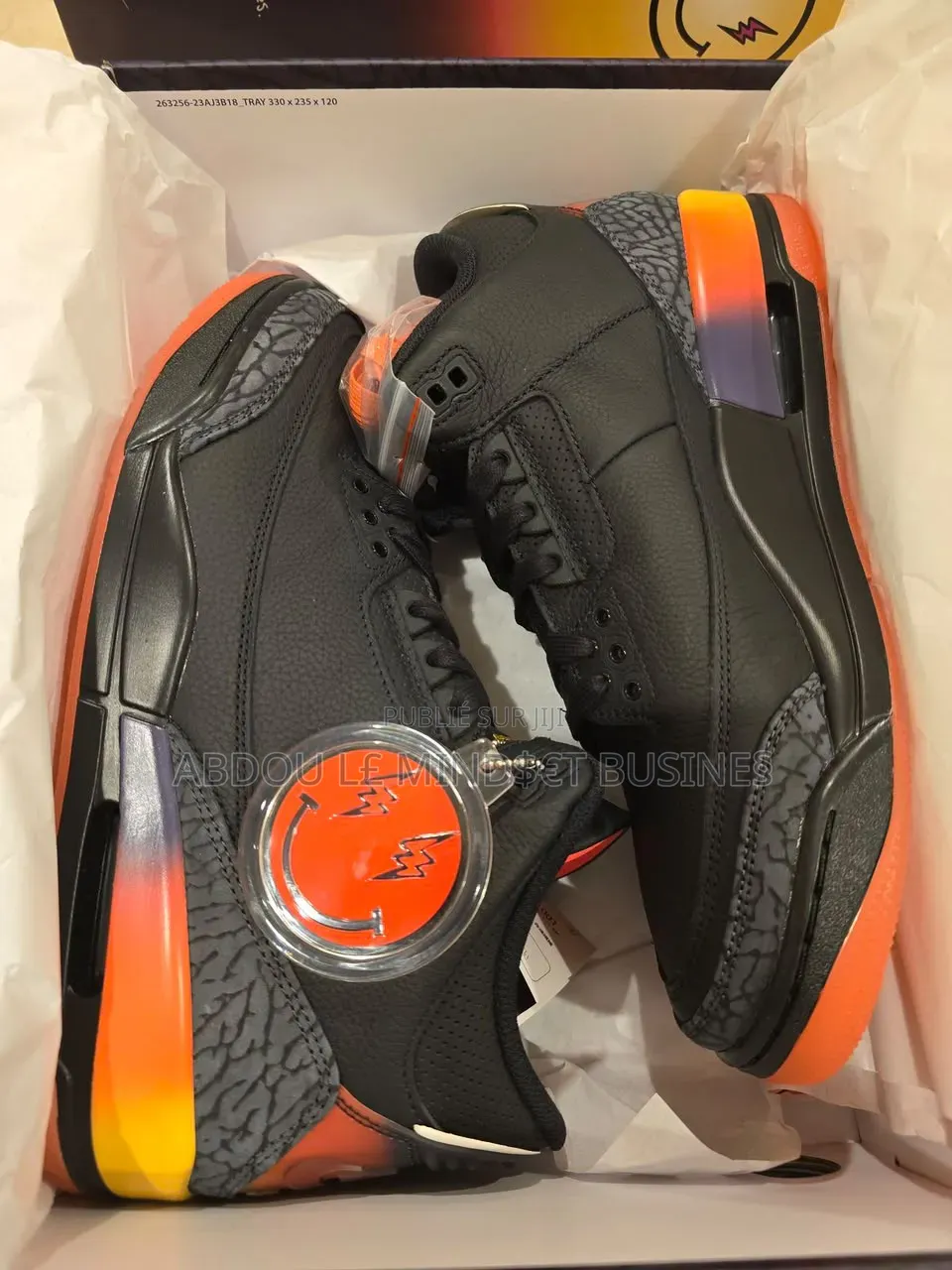 Jordan 3 X Balvin Noir-Orange Disponible