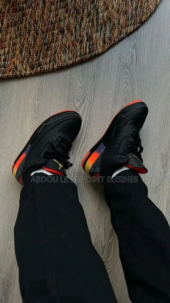 Jordan 3 X Balvin Noir-Orange Disponible
