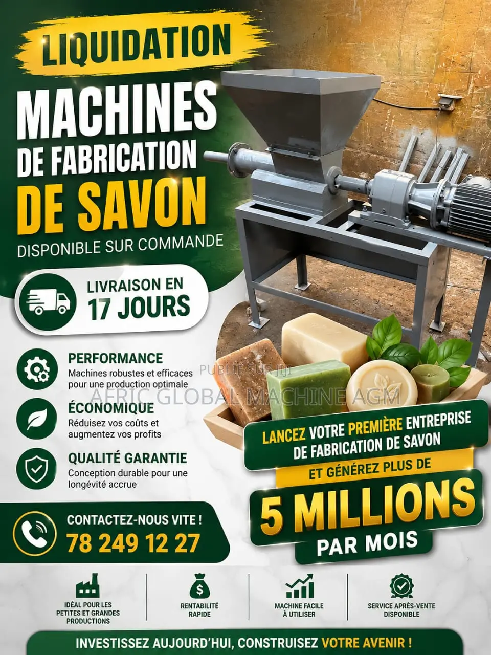 Usine De Fabrication De Savon 100 Kg/H Disponible Au Sénégal
