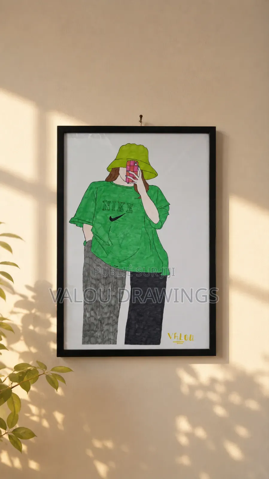 Reflet Urbain/Tableau A3/Dessin Fait À La Main